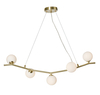 5 Light Bar Ceiling Pendant with Opal Shades - Brass