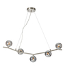 5 Light Bar Ceiling Pendant with Smoked Shades - Satin Nickel
