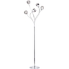 5 Light Spiral Floor Lamp with Smoke Effect Glass Shades - Chrome