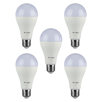 5 Pack of 17 Watt LED E27 Edison Screw 6400K Light Bulbs - Cool White
