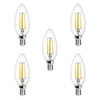 5 Pack of 4 Watt LED Vintage Style E14 Small Edison Screw Candle Light Bulbs - Natural White