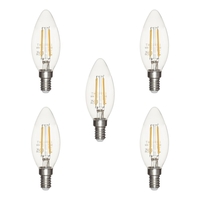 5 Pack of 4 Watt LED Vintage Style E14 Small Edison Screw Candle Light Bulbs - Warm White