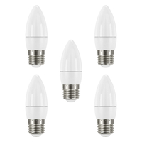 5 Pack of 4.9 Watt LED E27 Edison Screw 4000K Candle Light Bulbs - Cool White