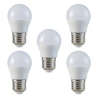 5 Pack of 4.9 Watt LED E27 Edison Screw 6500K Golf Ball Light Bulbs - Cool White