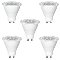 5 Pack of 5 Watt GU10 LED Dimmable Light Bulbs - Warm White