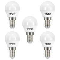 5 Pack of 5.5 Watt LED E14 Small Edison Screw 6500K Golf Ball Light Bulbs - Cool White