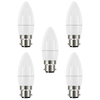 5 Pack of 5.9 Watt LED B22 Bayonet Cap Candle Light Bulbs - Cool White