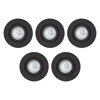 5 Pack of IP65 Rated GU10 Tiltable Circular Downlighter - Matte Black