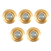 5 Pack of IP65 Rated GU10 Tiltable Circular Downlighter - Satin Brass