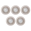 5 Pack of IP65 Rated GU10 Tiltable Circular Downlighter - Satin Chrome
