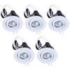 5 Pack of IP65 Rated GU10 Tiltable Circular Downlighter - White