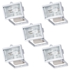 5 Pack of Outdoor 100 Watt Wall Security Floodlights - White