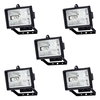 5 Pack of Outdoor 120 Watt Security Floodlight - Black