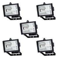 5 Pack of Outdoor 120 Watt Security Floodlight - Black