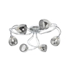 6 Light Semi Flush Ceiling Light with Glass Shades - Chrome
