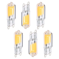 6 Pack of 2 Watt G9 COB LED Capsule Light Bulbs - Warm White
