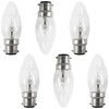 6 Pack of 28 Watt B22 Bayonet Cap Candle Light Bulbs - Clear