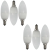 6 Pack of 9 Watt Energy Saving CFL E14 Small Edison Screw Candle Light Bulb - Opal