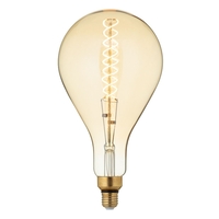 6 Watt E27 LED 160mm Dimmable Oversized Pear Bulb - Amber