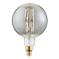 6 Watt LED E27 Edison Screw Oversized Filament Globe Bulb - Smoke