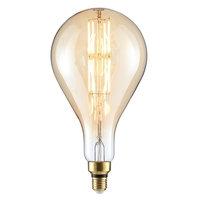 6 Watt LED E27 Edison Screw Oversized Filament Pear Bulb - Amber