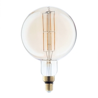 6 Watt LED Oversized Vintage Style E27 Globe Filament Bulb - Amber