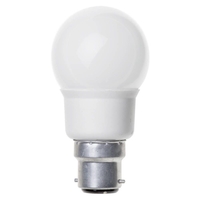7 Watt B22 Bayonet Cap Energy Saving CFL Mini Golf Ball Bulb - White