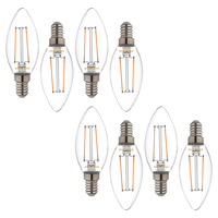8 Pack of 2.5 Watt LED E14 Small Edison Screw Candle Light Bulbs - Warm White