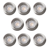 8 Pack of Diecast IP20 Rated Fixed Downlight - Brushed Chrome