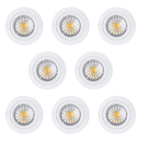 8 Pack of Diecast IP20 Rated Fixed Downlight - White