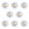 8 Pack of Diecast IP20 Rated Fixed Downlight with LED Bulbs - White