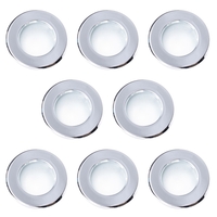 8 Pack of Diecast IP65 Rated Downlight with LED Bulbs - Chrome