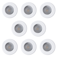 8 Pack of Diecast IP65 Rated Downlight with LED Bulbs - White