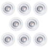 8 Pack of Diecast Tilt Downlight - White