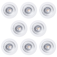 8 Pack of Diecast Tilt Downlight - White