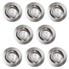 8 Pack of Diecast Tilt Downlight with LED Bulbs - Brushed Chrome