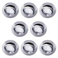 8 Pack of Diecast Tilt Downlight with LED Bulbs - Chrome