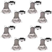 8 Pack of Fixed Fire Rated Downlighters - Brushed Chrome