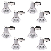 8 Pack of Fixed Fire Rated Downlighters - Chrome