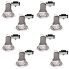 8 Pack of Fixed Fire Rated Downlighters with LED Bulbs - Brushed Chrome