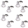 8 Pack of Fixed Fire Rated Downlighters with LED Bulbs - Chrome