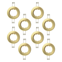 8 Pack of Fixed Recessed GU10 Downlight - Brushed Brass