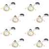 8 Pack of Fixed Recessed GU10 Downlight with LED Bulbs - Brushed Brass