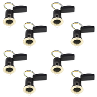 8 Pack of Fixed Recessed GU10 Fire Rated Downlight - Brushed Brass