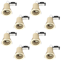 8 Pack of Tilt Fire Rated Recessed GU10 Downlight - Brushed Brass
