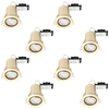 8 Pack of Tilt Fire Rated Recessed GU10 Downlight with LED Bulbs - Brushed Brass