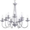 9 Light Slender Arm Chandelier - Nickel