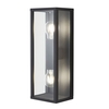 Acrea 2 Light Glass Panel Outdoor Wall Light - Black