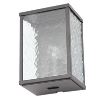 Acton Outdoor 1 Light Wall Light with Frosted Glass Panels - Black