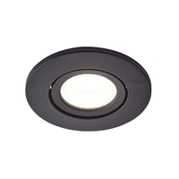 Adjustable LED Fire Rated IP65 Recessed Downlight - Satin Black